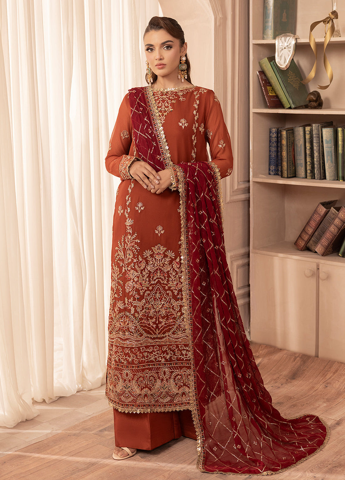 Sahane | Elyssa Festive Chiffon | CT-19007 Dune - ELYSSA - by - Libasekhas UK - Registered Vendor of : Sahane - 100% Original Designer Dresss