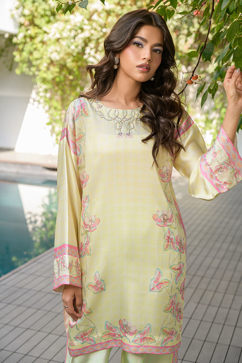 Fatima Khan | Eid Digital Silk Prints | Blossoms - by - Libasekhas UK - Registered Vendor of : Fatima Khan - 100% Original Designer Dresss