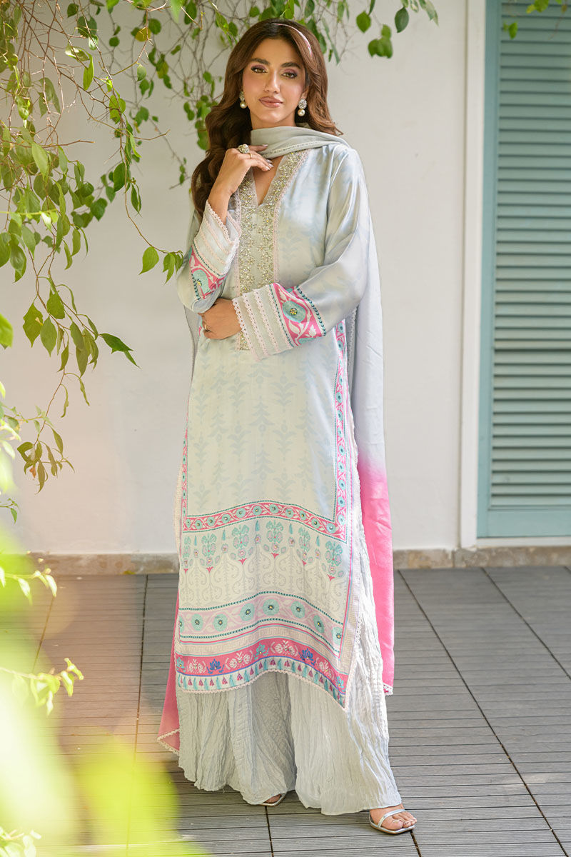 Fatima Khan | Eid Digital Silk Prints | Mod Sky - by - Libasekhas UK - Registered Vendor of : Fatima Khan - 100% Original Designer Dresss
