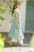 Fatima Khan | Eid Digital Silk Prints |   Teal Tropics - by - Libasekhas UK - Registered Vendor of : Fatima Khan - 100% Original Designer Dresss