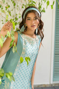Fatima Khan | Eid Digital Silk Prints |   Teal Tropics - by - Libasekhas UK - Registered Vendor of : Fatima Khan - 100% Original Designer Dresss