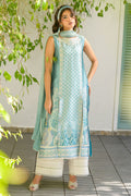 Fatima Khan | Eid Digital Silk Prints |   Teal Tropics - by - Libasekhas UK - Registered Vendor of : Fatima Khan - 100% Original Designer Dresss