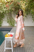 Fatima Khan | Eid Digital Silk Prints |   Oriental Peach - by - Libasekhas UK - Registered Vendor of : Fatima Khan - 100% Original Designer Dresss