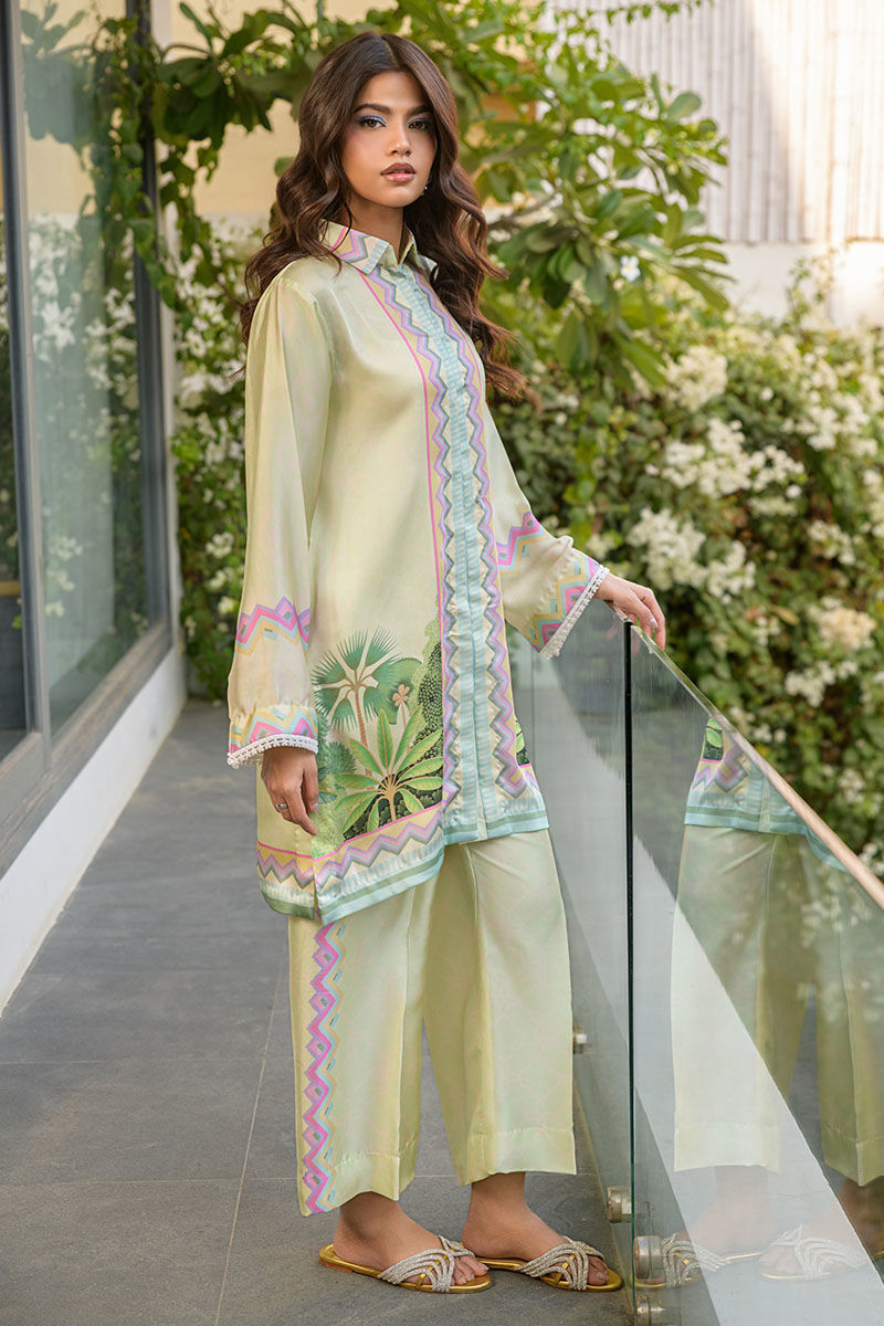 Fatima Khan | Eid Digital Silk Prints |   Pastel Orchid - by - Libasekhas UK - Registered Vendor of : Fatima Khan - 100% Original Designer Dresss