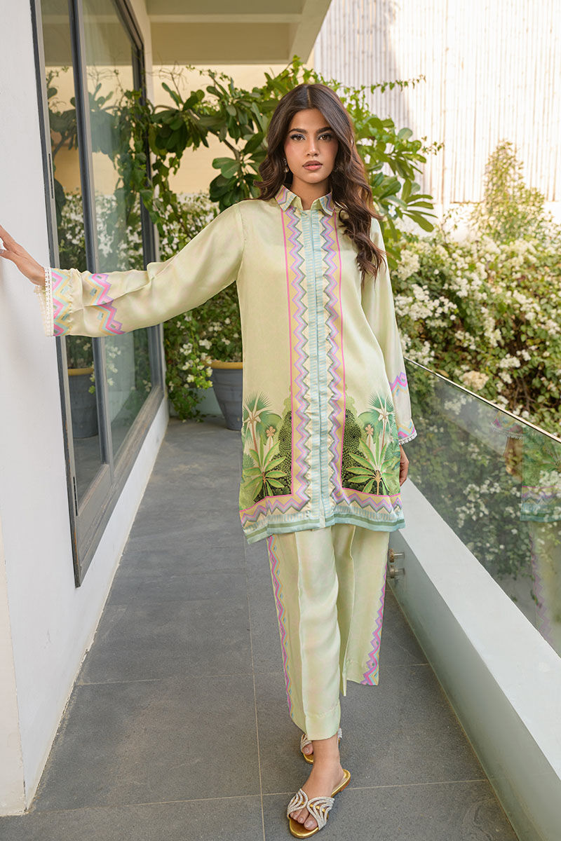 Fatima Khan | Eid Digital Silk Prints |   Pastel Orchid - by - Libasekhas UK - Registered Vendor of : Fatima Khan - 100% Original Designer Dresss