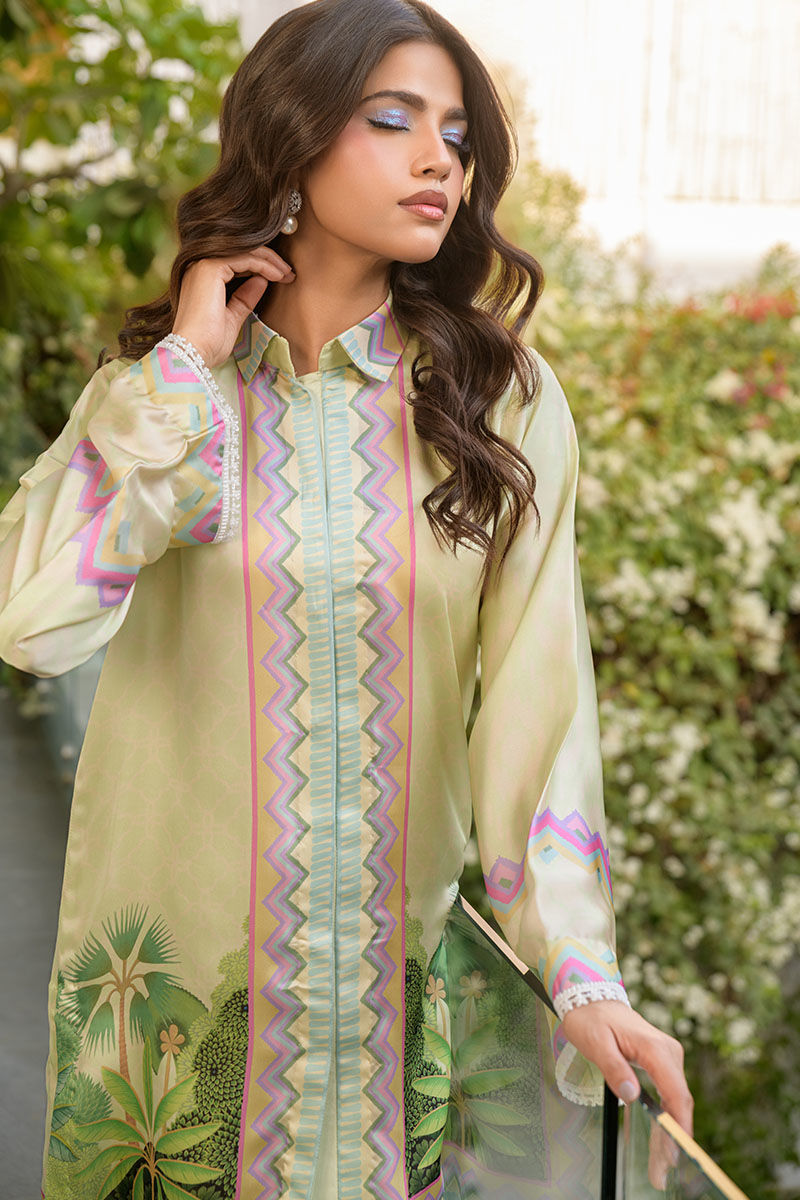 Fatima Khan | Eid Digital Silk Prints |   Pastel Orchid - by - Libasekhas UK - Registered Vendor of : Fatima Khan - 100% Original Designer Dresss