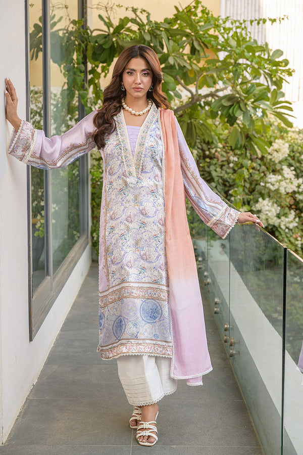 Fatima Khan | Eid Digital Silk Prints |   Aqua Coral - by - Libasekhas UK - Registered Vendor of : Fatima Khan - 100% Original Designer Dresss