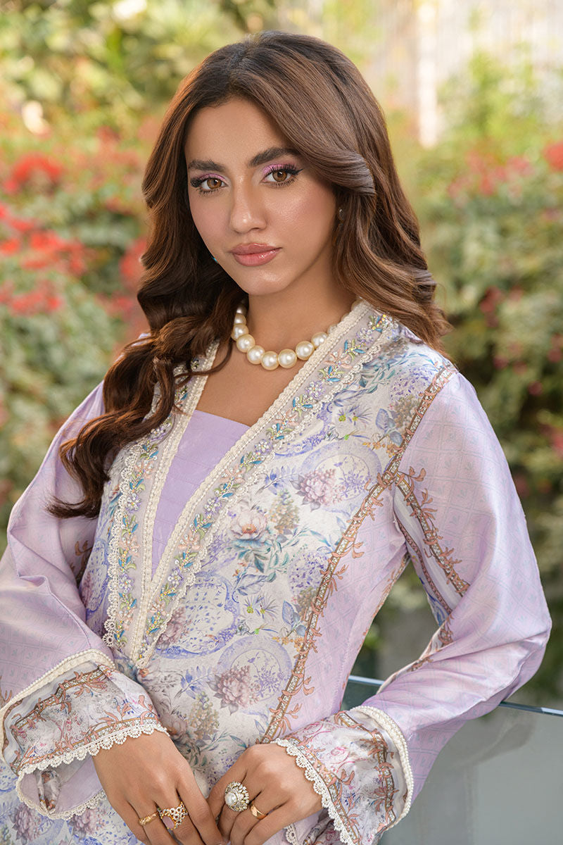 Fatima Khan | Eid Digital Silk Prints |   Aqua Coral - by - Libasekhas UK - Registered Vendor of : Fatima Khan - 100% Original Designer Dresss