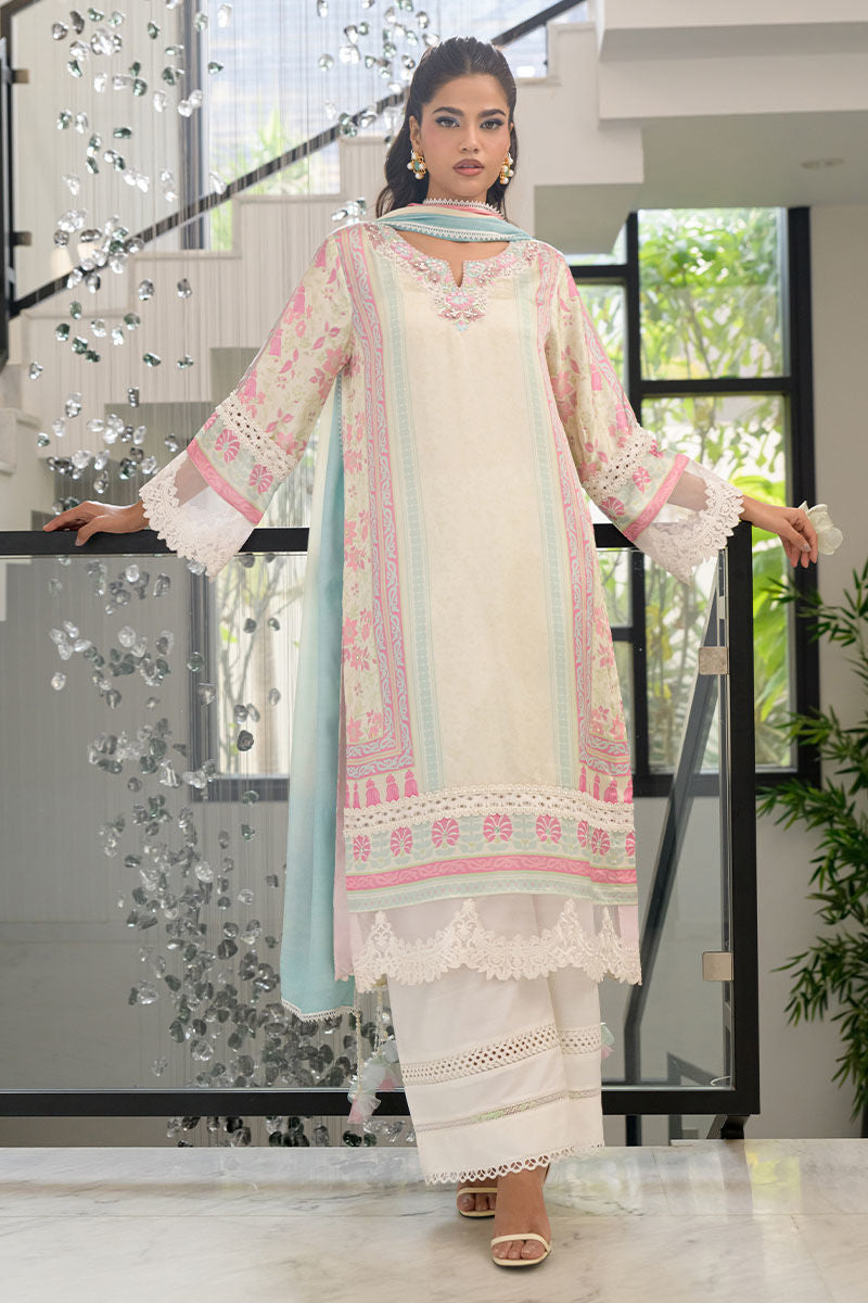 Fatima Khan | Eid Digital Silk Prints |   Sage Orchid - by - Libasekhas UK - Registered Vendor of : Fatima Khan - 100% Original Designer Dresss