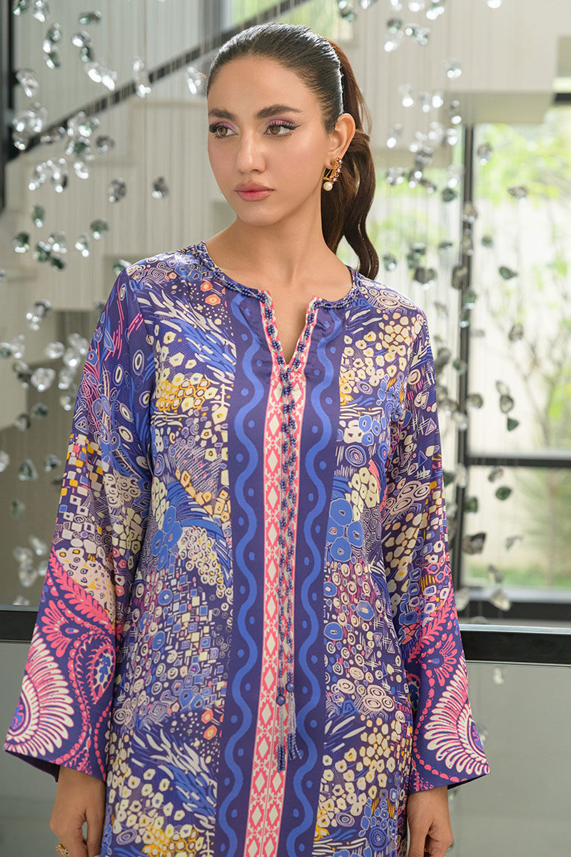 Fatima Khan | Eid Digital Silk Prints | Amethyst - by - Libasekhas UK - Registered Vendor of : Fatima Khan - 100% Original Designer Dresss