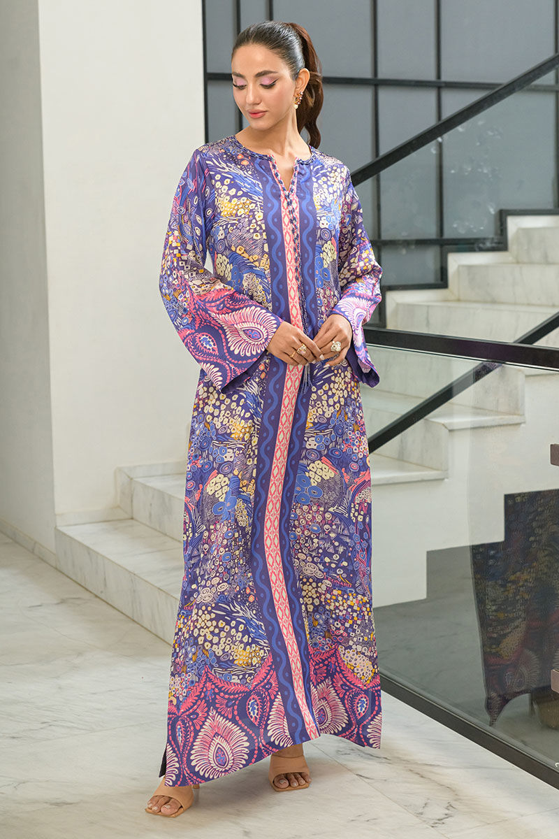 Fatima Khan | Eid Digital Silk Prints | Amethyst - by - Libasekhas UK - Registered Vendor of : Fatima Khan - 100% Original Designer Dresss