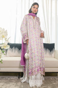 Fatima Khan | Eid Digital Silk Prints | Lavender Ivory - by - Libasekhas UK - Registered Vendor of : Fatima Khan - 100% Original Designer Dresss