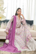 Fatima Khan | Eid Digital Silk Prints | Lavender Ivory - by - Libasekhas UK - Registered Vendor of : Fatima Khan - 100% Original Designer Dresss