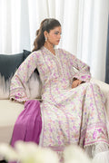 Fatima Khan | Eid Digital Silk Prints | Lavender Ivory - by - Libasekhas UK - Registered Vendor of : Fatima Khan - 100% Original Designer Dresss