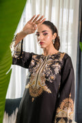 Fatima Khan | Eid Digital Silk Prints |   Black Opal - by - Libasekhas UK - Registered Vendor of : Fatima Khan - 100% Original Designer Dresss