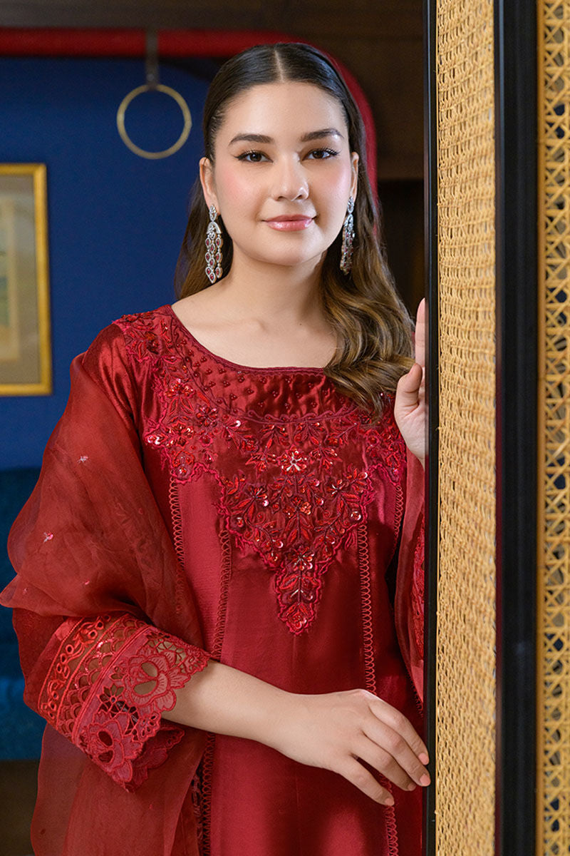 Fatima Khan | La Fleur Eid Edit | Scarlet - by - Libasekhas UK - Registered Vendor of : Fatima Khan - 100% Original Designer Dresss