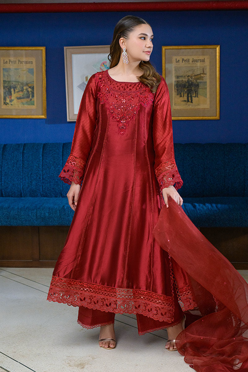 Fatima Khan | La Fleur Eid Edit | Scarlet - by - Libasekhas UK - Registered Vendor of : Fatima Khan - 100% Original Designer Dresss