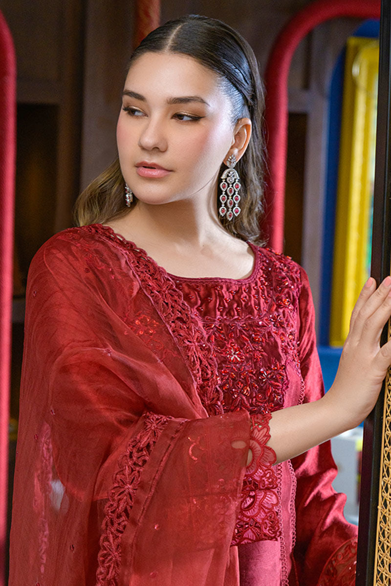 Fatima Khan | La Fleur Eid Edit | Scarlet - by - Libasekhas UK - Registered Vendor of : Fatima Khan - 100% Original Designer Dresss