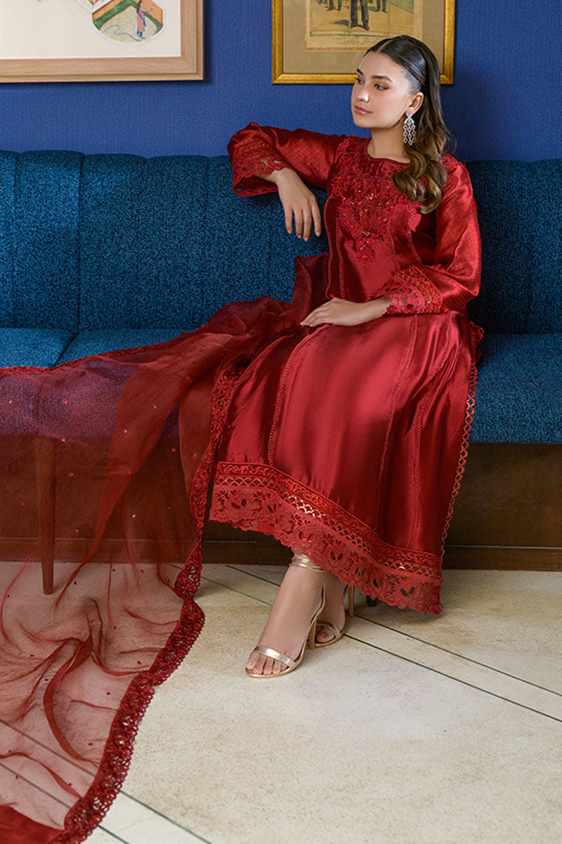 Fatima Khan | La Fleur Eid Edit | Scarlet - by - Libasekhas UK - Registered Vendor of : Fatima Khan - 100% Original Designer Dresss