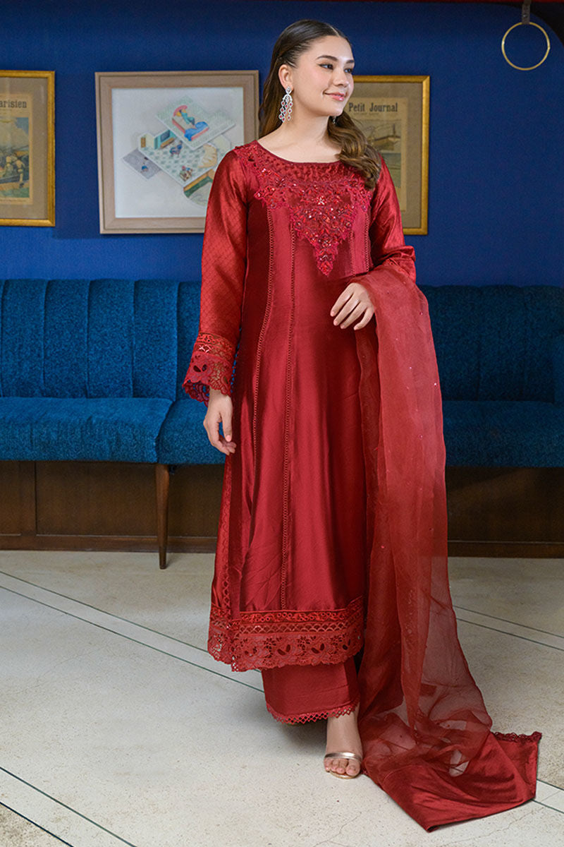 Fatima Khan | La Fleur Eid Edit | Scarlet - by - Libasekhas UK - Registered Vendor of : Fatima Khan - 100% Original Designer Dresss