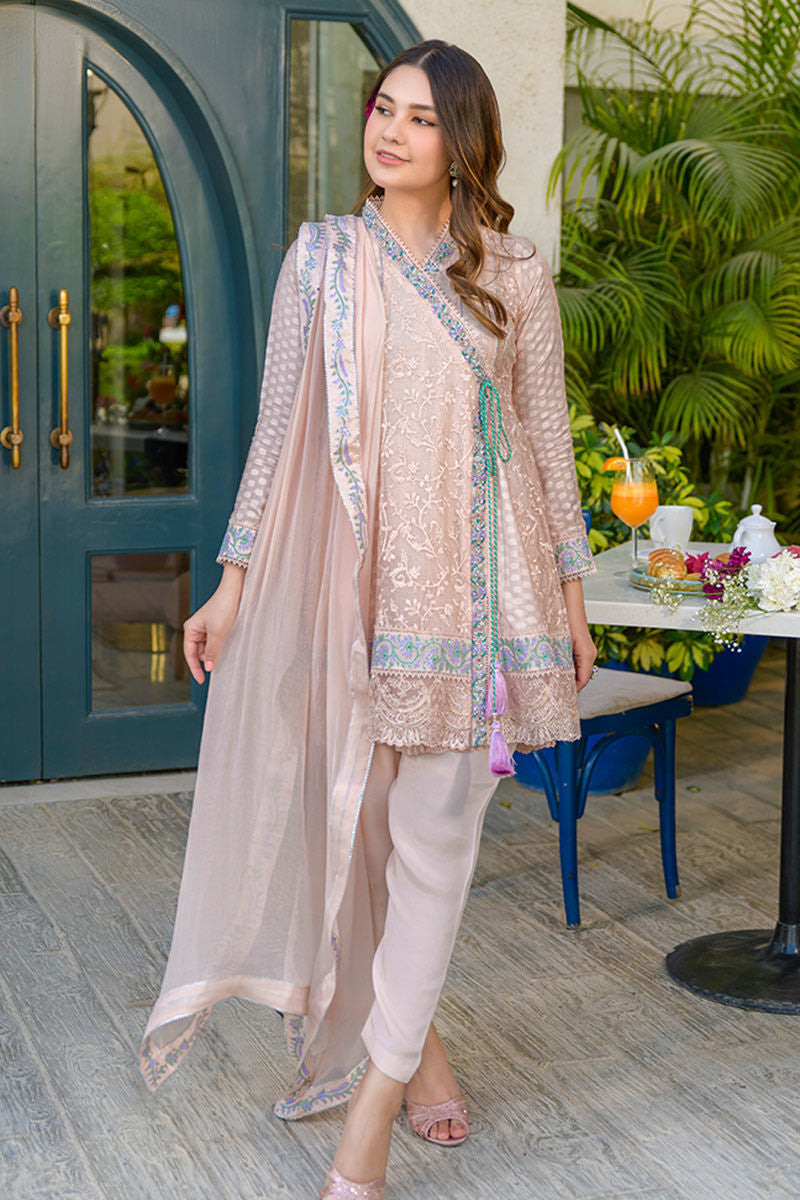 Fatima Khan | La Fleur Eid Edit | Peach Please - by - Libasekhas UK - Registered Vendor of : Fatima Khan - 100% Original Designer Dresss