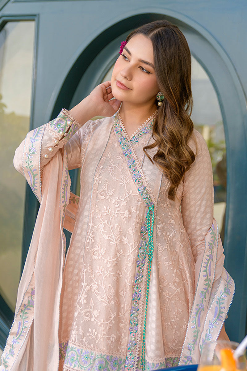 Fatima Khan | La Fleur Eid Edit | Peach Please - by - Libasekhas UK - Registered Vendor of : Fatima Khan - 100% Original Designer Dresss