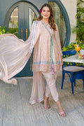 Fatima Khan | La Fleur Eid Edit | Peach Please - by - Libasekhas UK - Registered Vendor of : Fatima Khan - 100% Original Designer Dresss
