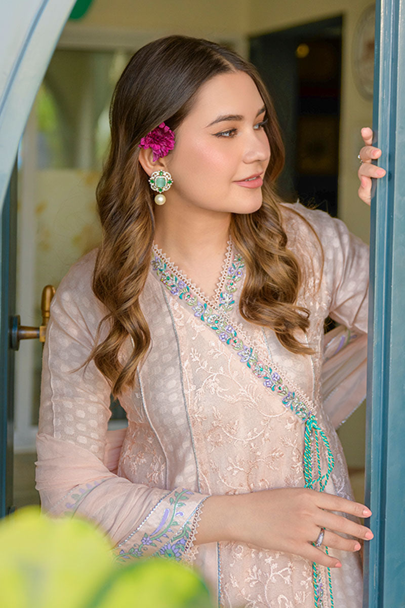 Fatima Khan | La Fleur Eid Edit | Peach Please - by - Libasekhas UK - Registered Vendor of : Fatima Khan - 100% Original Designer Dresss