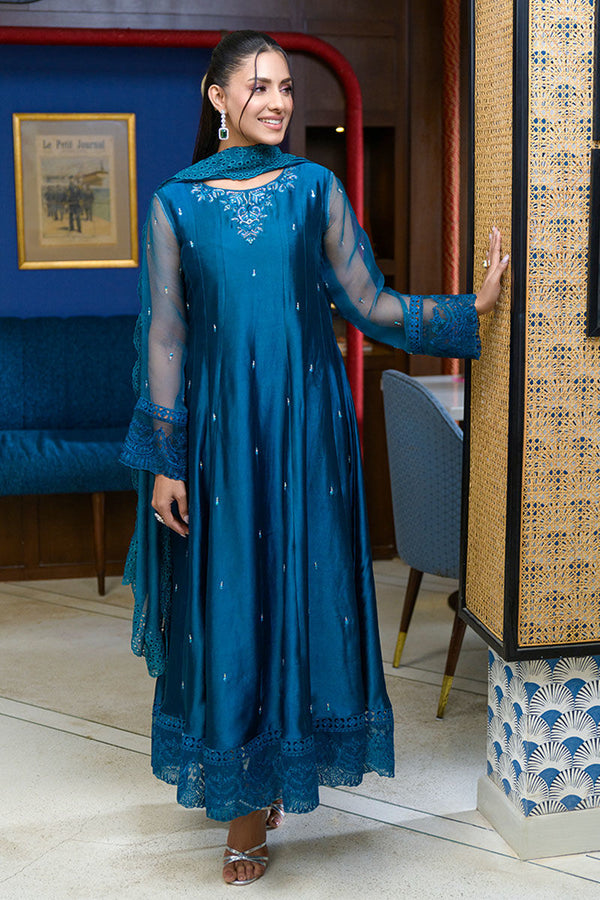 Fatima Khan | La Fleur Eid Edit | Azure Jade - by - Libasekhas UK - Registered Vendor of : Fatima Khan - 100% Original Designer Dresss