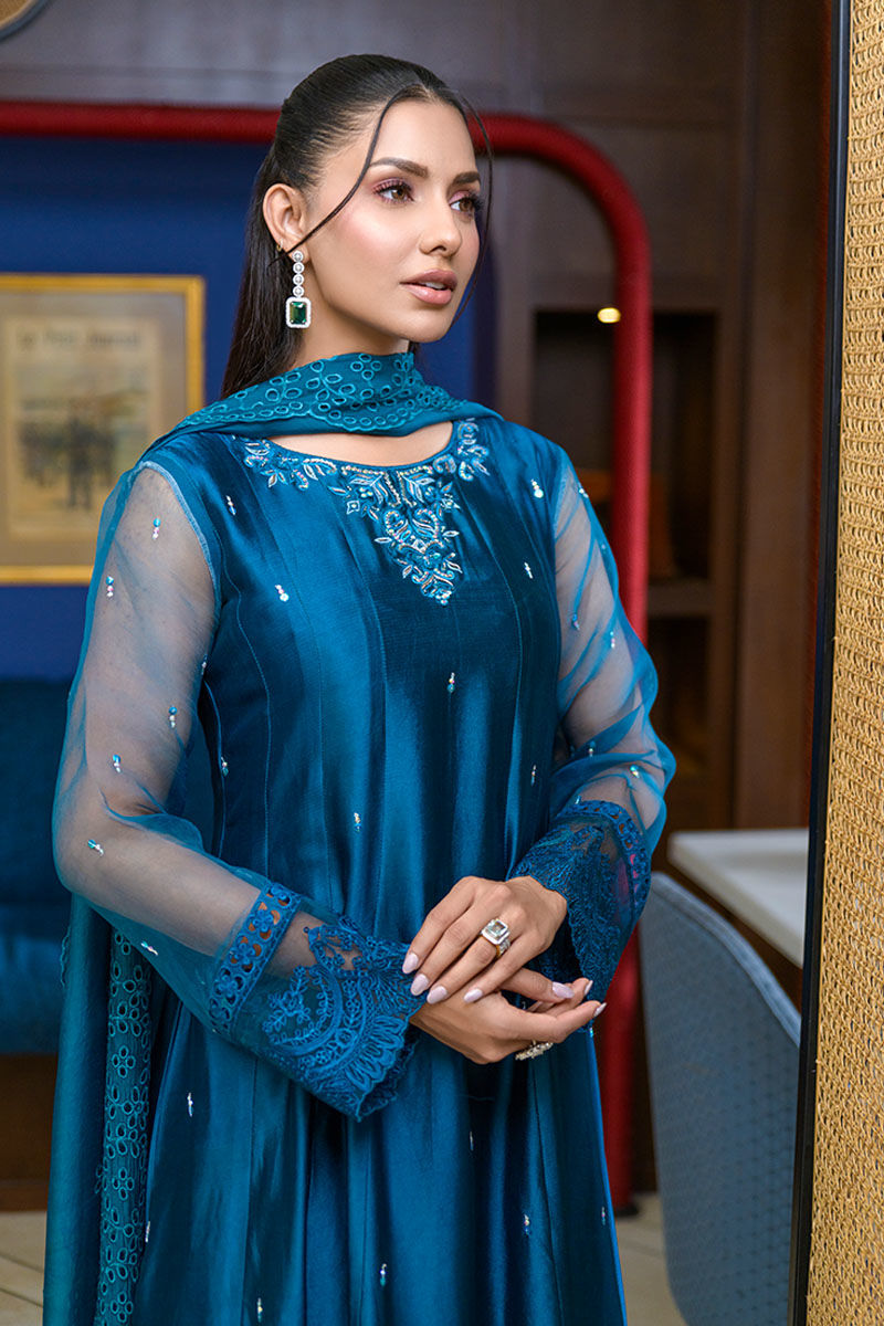 Fatima Khan | La Fleur Eid Edit | Azure Jade - by - Libasekhas UK - Registered Vendor of : Fatima Khan - 100% Original Designer Dresss