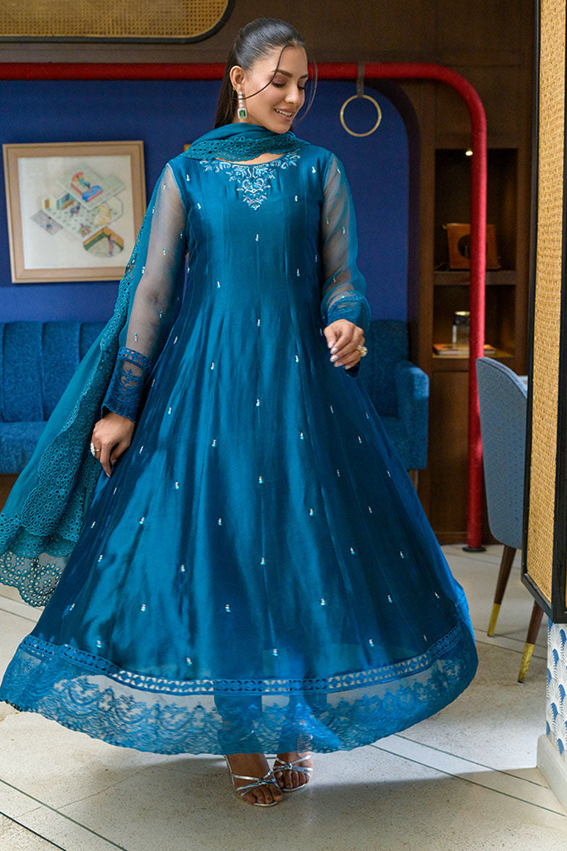 Fatima Khan | La Fleur Eid Edit | Azure Jade - by - Libasekhas UK - Registered Vendor of : Fatima Khan - 100% Original Designer Dresss