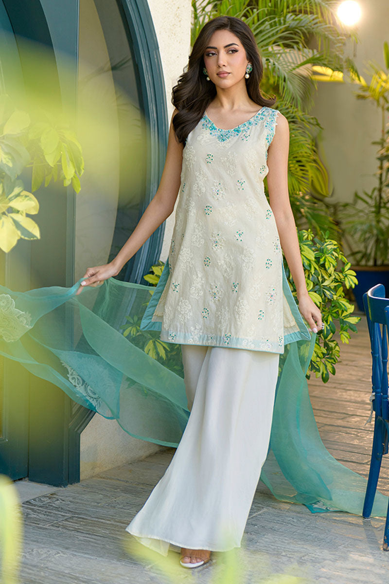 Fatima Khan | La Fleur Eid Edit | Minty Fresh - by - Libasekhas UK - Registered Vendor of : Fatima Khan - 100% Original Designer Dresss