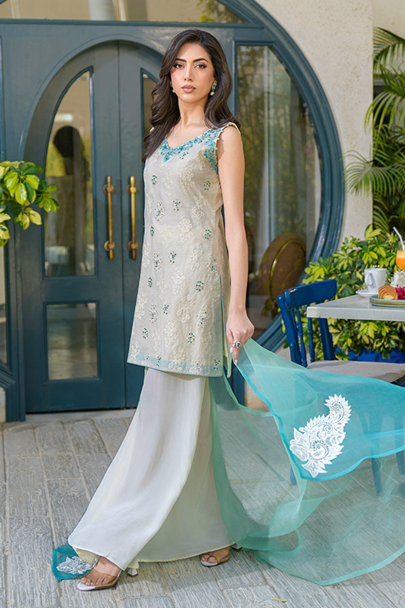 Fatima Khan | La Fleur Eid Edit | Minty Fresh - by - Libasekhas UK - Registered Vendor of : Fatima Khan - 100% Original Designer Dresss