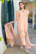 Fatima Khan | La Fleur Eid Edit | Peach Buzz - by - Libasekhas UK - Registered Vendor of : Fatima Khan - 100% Original Designer Dresss