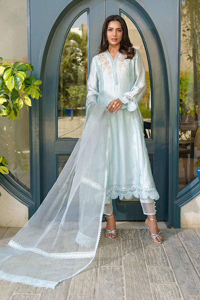 Fatima Khan | La Fleur Eid Edit | Serene Skies - by - Libasekhas UK - Registered Vendor of : Fatima Khan - 100% Original Designer Dresss