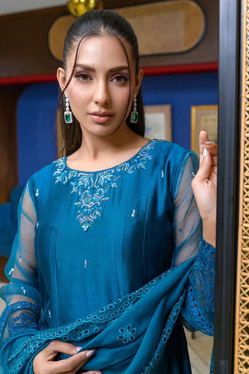 Fatima Khan | La Fleur Eid Edit | Azure Jade - by - Libasekhas UK - Registered Vendor of : Fatima Khan - 100% Original Designer Dresss