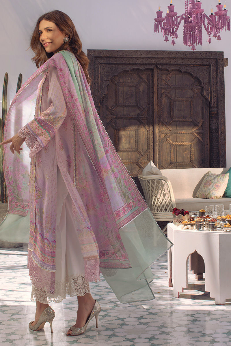 Ansab Jahangir | Digital Silk | Lilac Paisley - by Libasekhas UK - Registered Vendor of : Ansab Jahangir - 100% Original Designer Dress