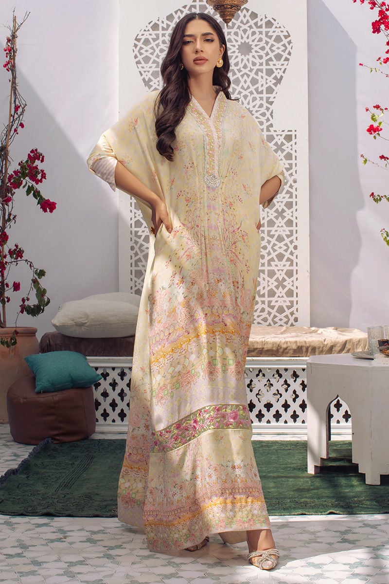 Ansab Jahangir | Summer Kaftans | JEWELED KAFTAN SPLENDOR - by Libasekhas UK - Registered Vendor of : Ansab Jahangir - 100% Original Designer Dress