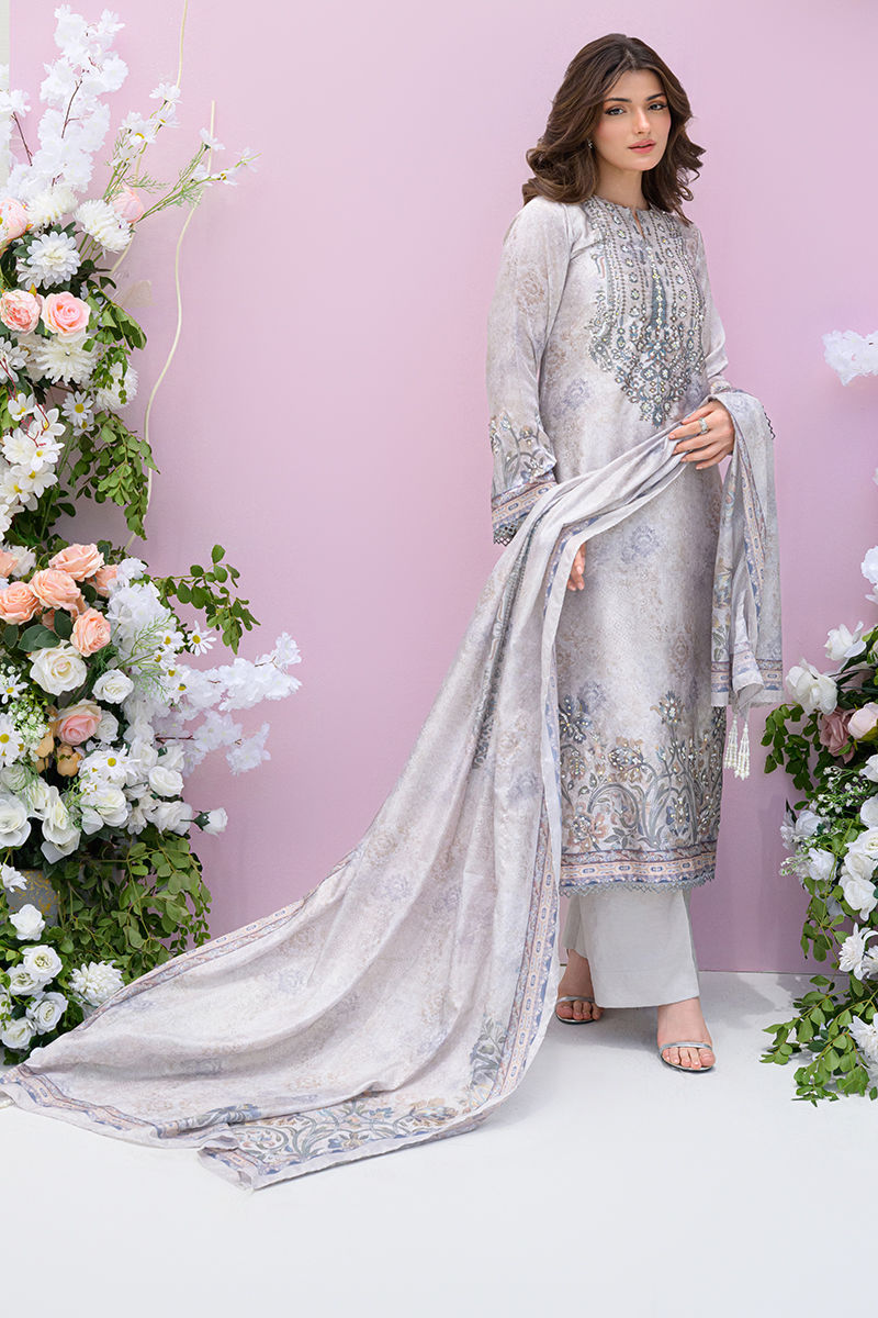 Fatima Khan | Eid Digital Silk Prints |   Moonlit Grace - by - Libasekhas UK - Registered Vendor of : Fatima Khan - 100% Original Designer Dresss