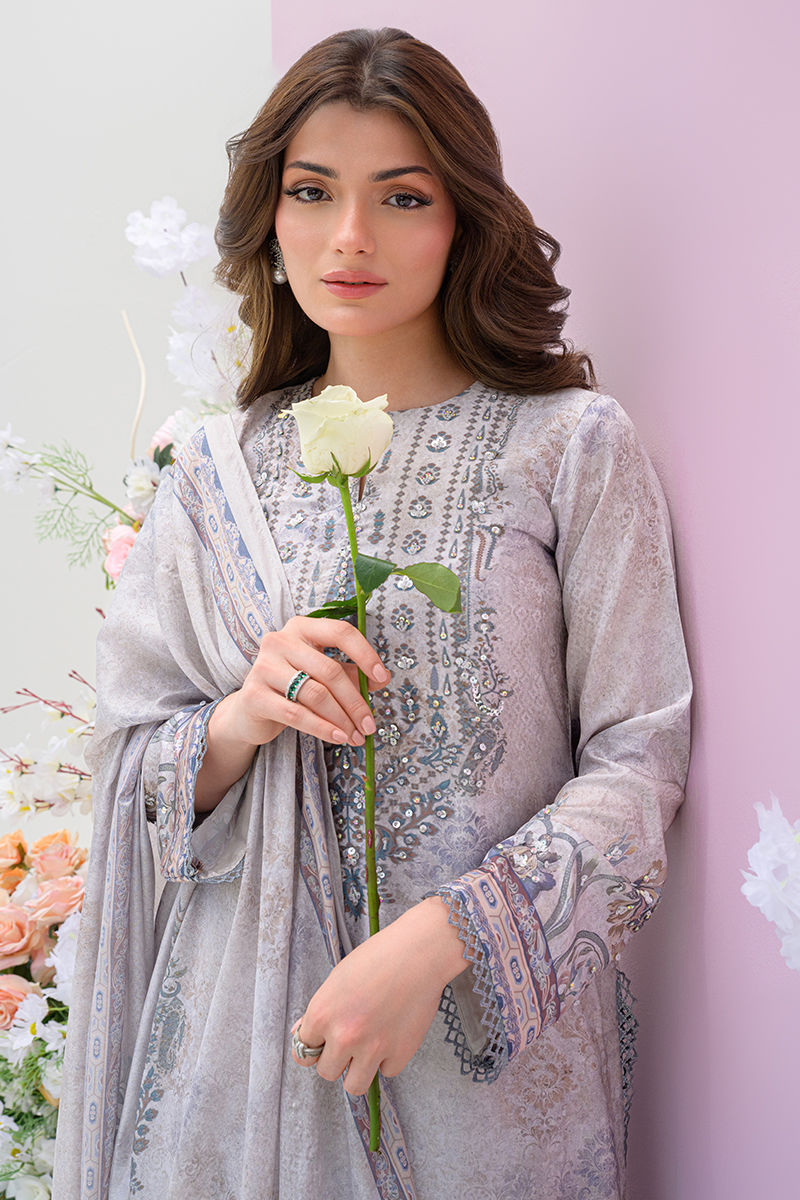 Fatima Khan | Eid Digital Silk Prints |   Moonlit Grace - by - Libasekhas UK - Registered Vendor of : Fatima Khan - 100% Original Designer Dresss