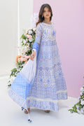 Fatima Khan | Eid Digital Silk Prints | Azure Blue - by - Libasekhas UK - Registered Vendor of : Fatima Khan - 100% Original Designer Dresss