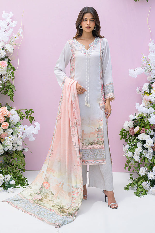 Fatima Khan | Eid Digital Silk Prints | Oriental Haze - by - Libasekhas UK - Registered Vendor of : Fatima Khan - 100% Original Designer Dresss