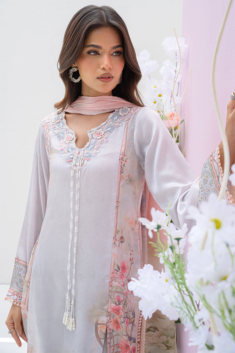 Fatima Khan | Eid Digital Silk Prints | Oriental Haze - by - Libasekhas UK - Registered Vendor of : Fatima Khan - 100% Original Designer Dresss