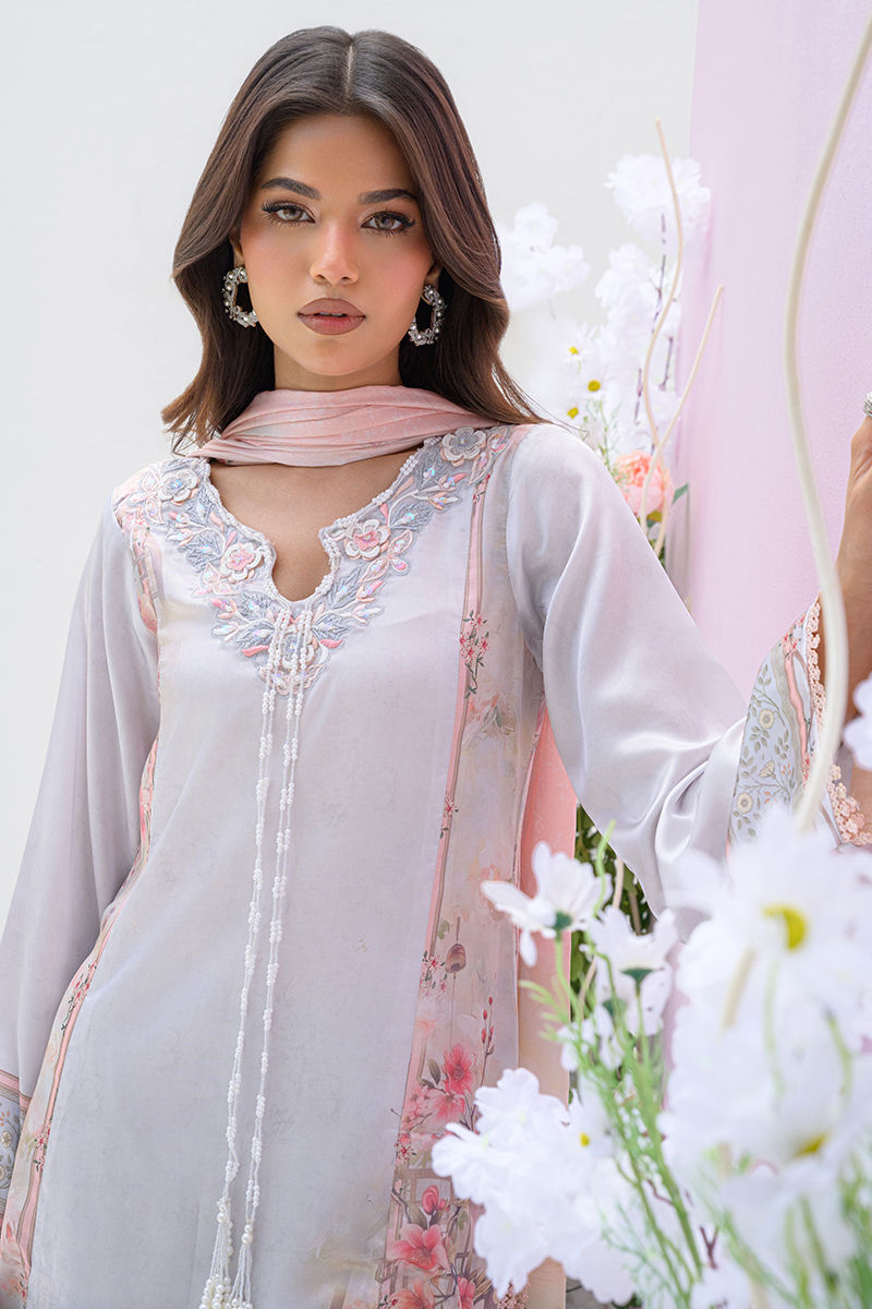 Fatima Khan | Eid Digital Silk Prints | Oriental Haze - by - Libasekhas UK - Registered Vendor of : Fatima Khan - 100% Original Designer Dresss