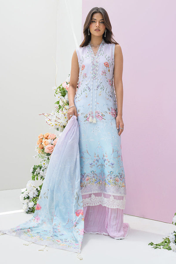 Fatima Khan | Eid Digital Silk Prints | Skye - by - Libasekhas UK - Registered Vendor of : Fatima Khan - 100% Original Designer Dresss