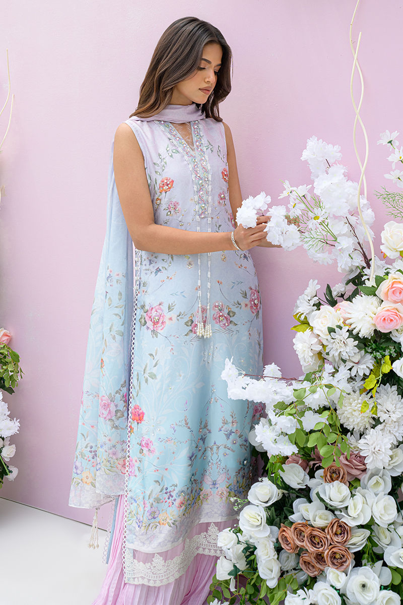 Fatima Khan | Eid Digital Silk Prints | Skye - by - Libasekhas UK - Registered Vendor of : Fatima Khan - 100% Original Designer Dresss
