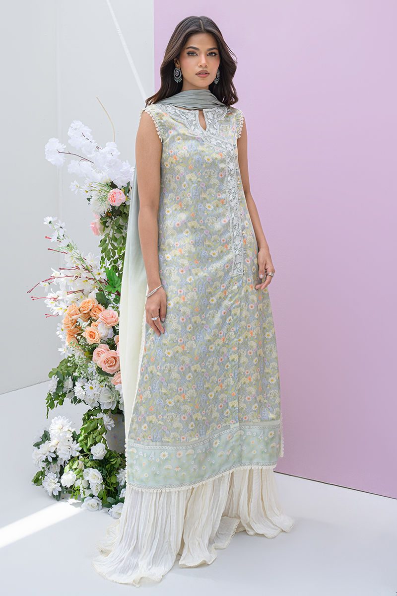 Fatima Khan | Eid Digital Silk Prints |   Dandelions - by - Libasekhas UK - Registered Vendor of : Fatima Khan - 100% Original Designer Dresss