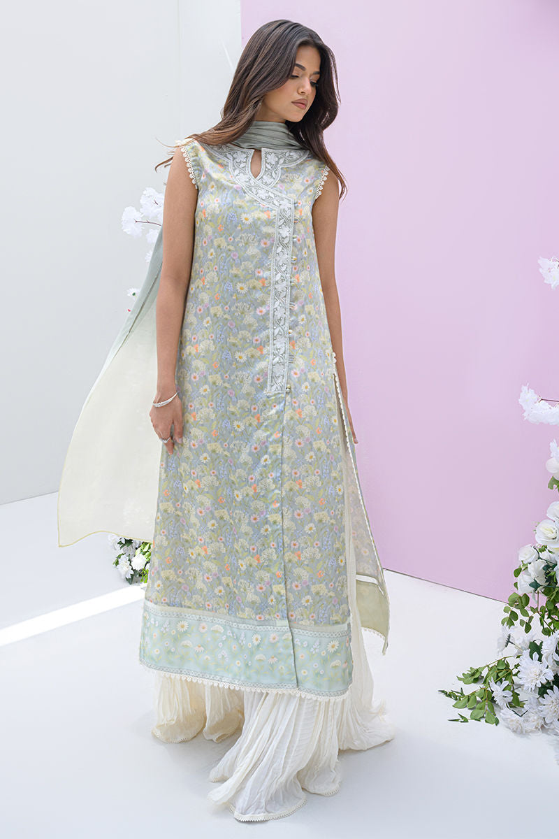 Fatima Khan | Eid Digital Silk Prints |   Dandelions - by - Libasekhas UK - Registered Vendor of : Fatima Khan - 100% Original Designer Dresss