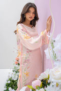 Fatima Khan | Eid Digital Silk Prints | Peach Blossoms - by - Libasekhas UK - Registered Vendor of : Fatima Khan - 100% Original Designer Dresss