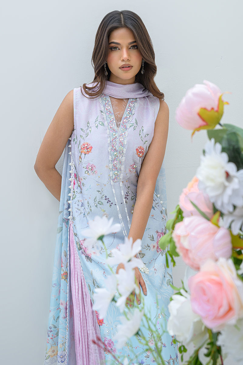 Fatima Khan | Eid Digital Silk Prints | Skye - by - Libasekhas UK - Registered Vendor of : Fatima Khan - 100% Original Designer Dresss